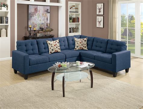 navy blue small sofa.